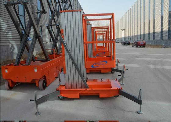 Vertical Manual Double Mast Aluminum Lift For Aerial Working