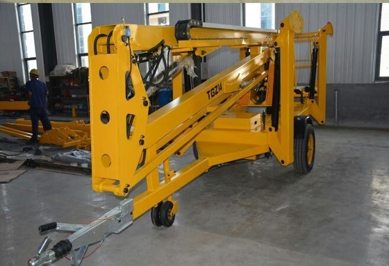 Telescopic Aerial Boom Lift Work Platform Fast Lifting Speed For Warehouse
