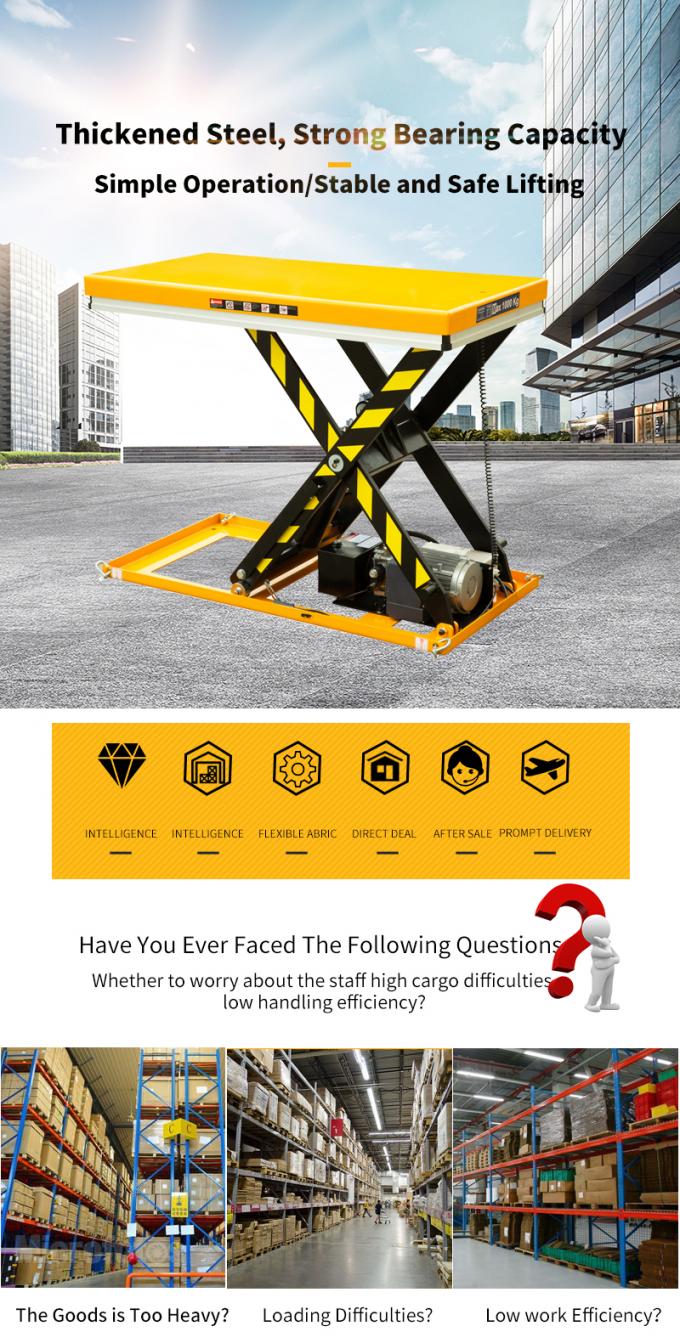 380V 500kg Scissor Lift Table Electric Hydraulic Lift Table 2000 ...