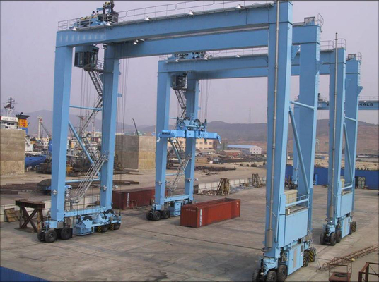 20 Ton RTG Rubber Tyred Container Gantry Crane Double Girder For Port