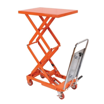 1260mm Small Manual Scissor Lift Platform Double Scissors Load Goods