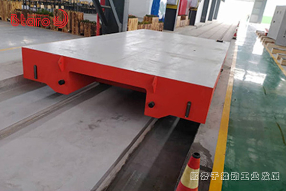 Material Transporting Heavy Duty Transfer Cart 50 Ton Rail Guided With Frequency Converter