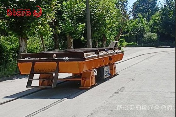 Material Transporting Heavy Duty Transfer Cart 50 Ton Rail Guided With Frequency Converter